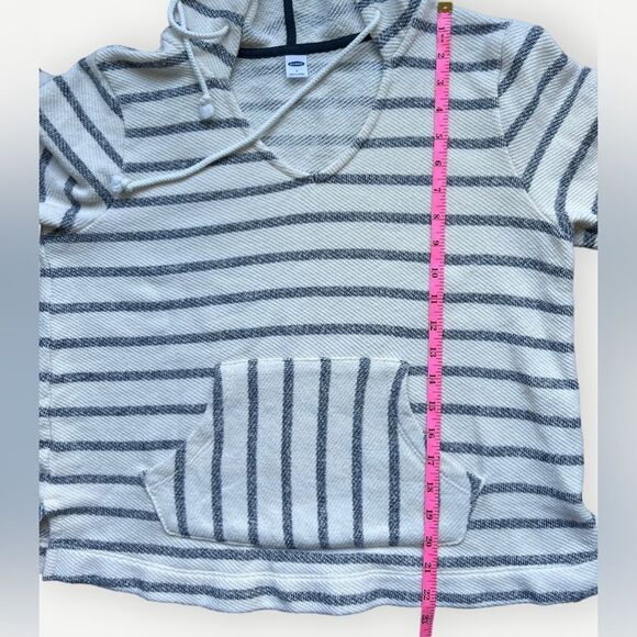 Old Navy Striped Pullover Relaxed Front Pocket V-Neck Hoodie Sweatshirt. Small. - Picture 5 of 7